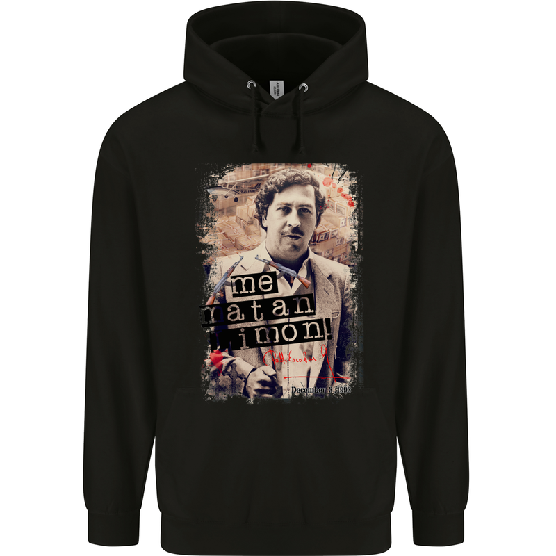 Pablo Escobar Me Matan Limon Mens 80% Cotton Hoodie Black