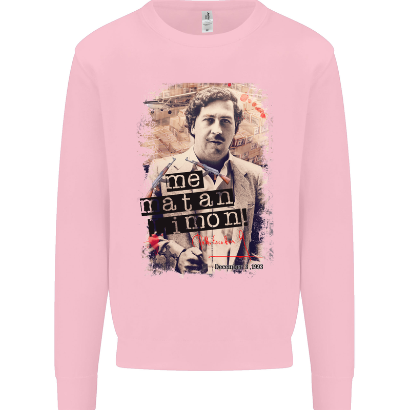 Pablo Escobar Me Matan Limon Mens Sweatshirt Jumper Light Pink