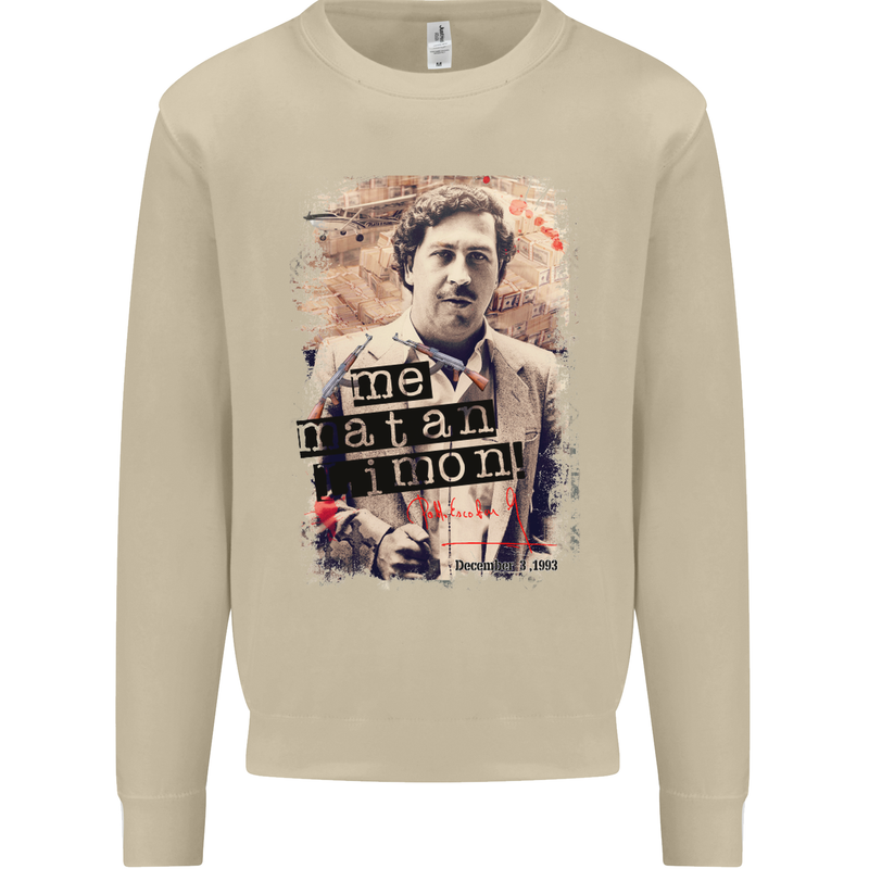 Pablo Escobar Me Matan Limon Mens Sweatshirt Jumper Sand