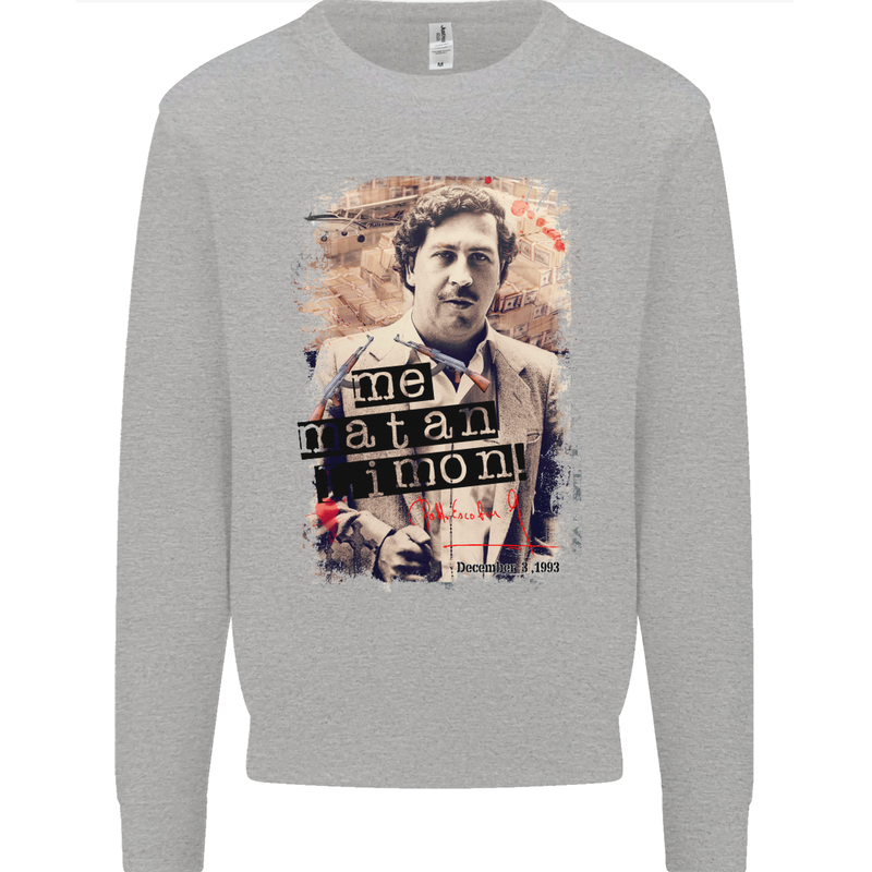 Pablo Escobar Me Matan Limon Mens Sweatshirt Jumper Sports Grey