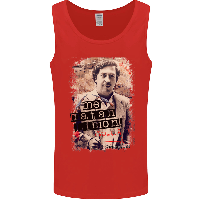 Pablo Escobar Me Matan Limon Mens Vest Tank Top Red