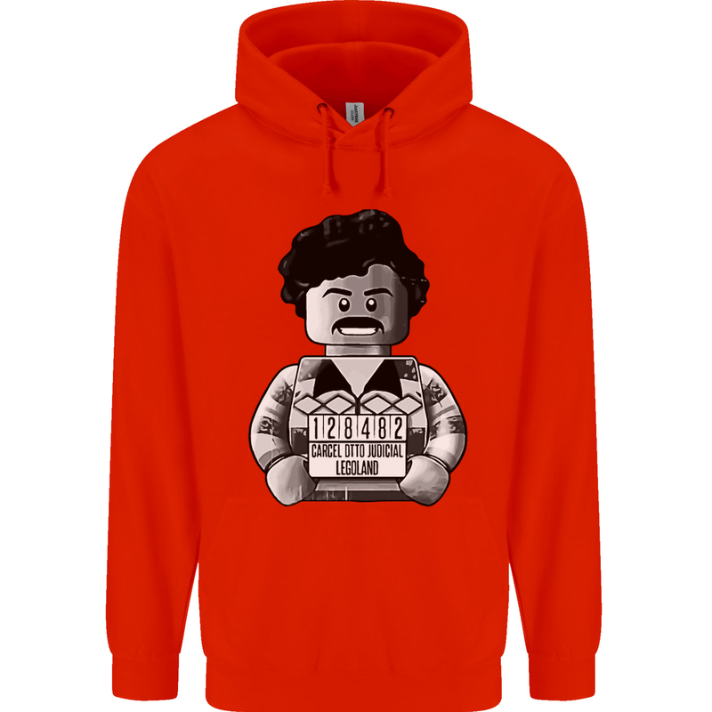 Pablo Escobar Mens 80% Cotton Hoodie Bright Red