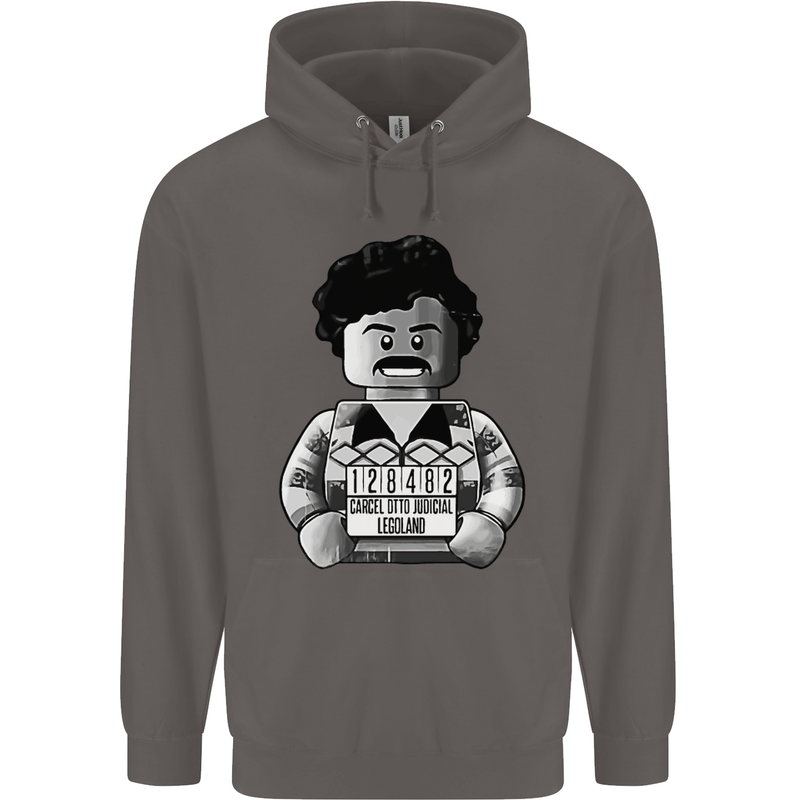 Pablo Escobar Mens 80% Cotton Hoodie Charcoal