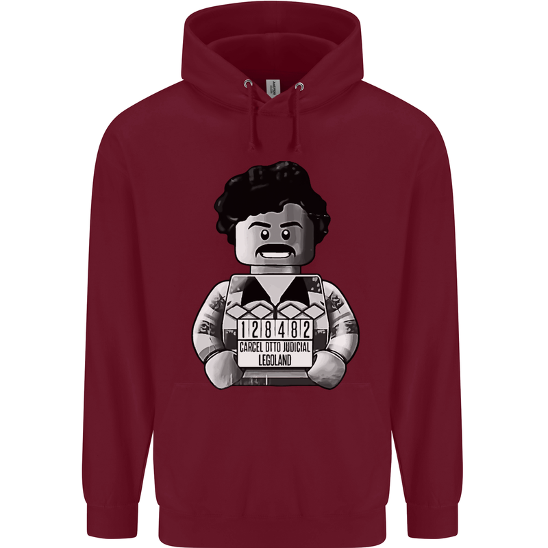 Pablo Escobar Mens 80% Cotton Hoodie Maroon