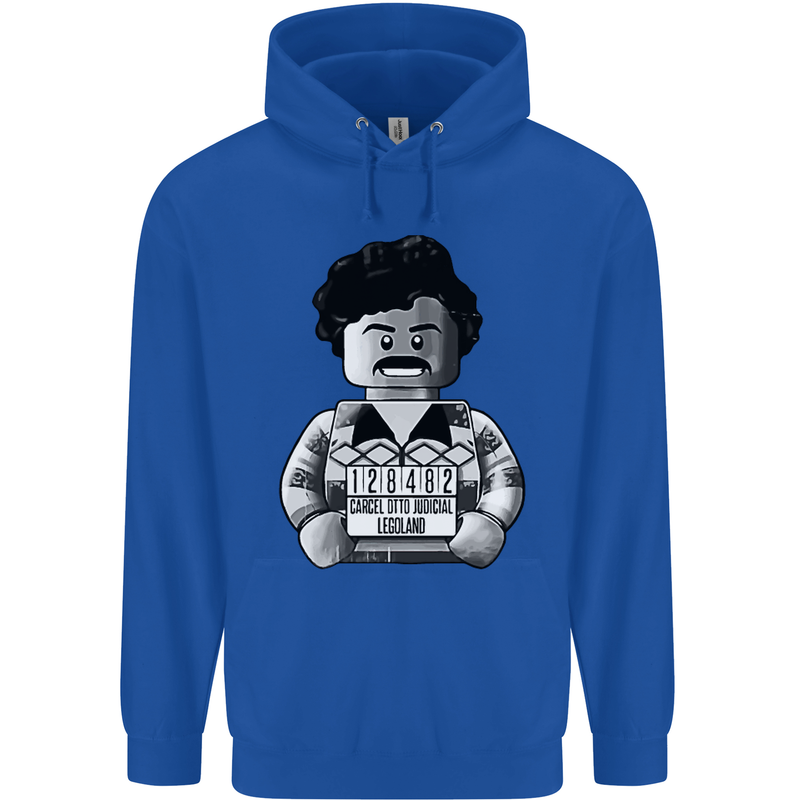 Pablo Escobar Mens 80% Cotton Hoodie Royal Blue