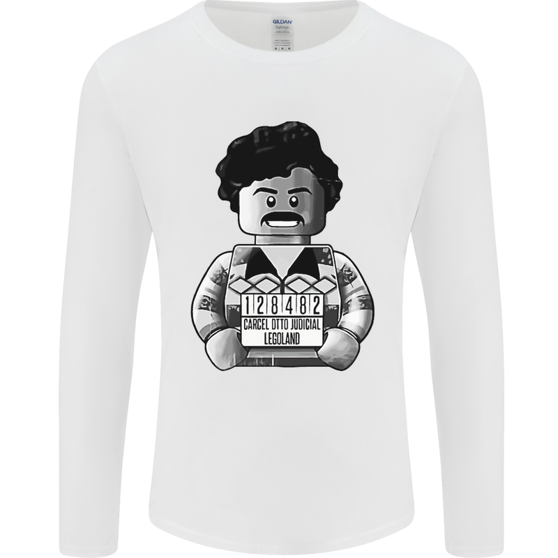 Pablo Escobar Mens Long Sleeve T-Shirt White
