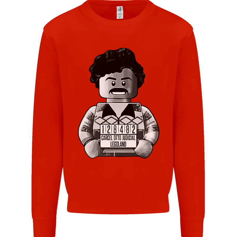 Pablo Escobar Mens Sweatshirt Jumper Bright Red