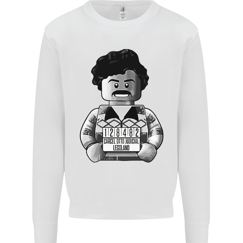 Pablo Escobar Mens Sweatshirt Jumper White