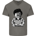 Pablo Escobar Mens V-Neck Cotton T-Shirt Charcoal