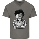 Pablo Escobar Mens V-Neck Cotton T-Shirt Charcoal
