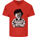 Pablo Escobar Mens V-Neck Cotton T-Shirt Red