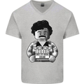 Pablo Escobar Mens V-Neck Cotton T-Shirt Sports Grey