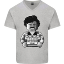 Pablo Escobar Mens V-Neck Cotton T-Shirt Sports Grey
