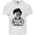 Pablo Escobar Mens V-Neck Cotton T-Shirt White