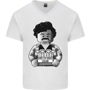 Pablo Escobar Mens V-Neck Cotton T-Shirt White