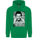 Pablo Escobar Mug Shot Childrens Kids Hoodie Irish Green
