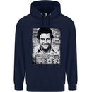 Pablo Escobar Mug Shot Childrens Kids Hoodie Navy Blue