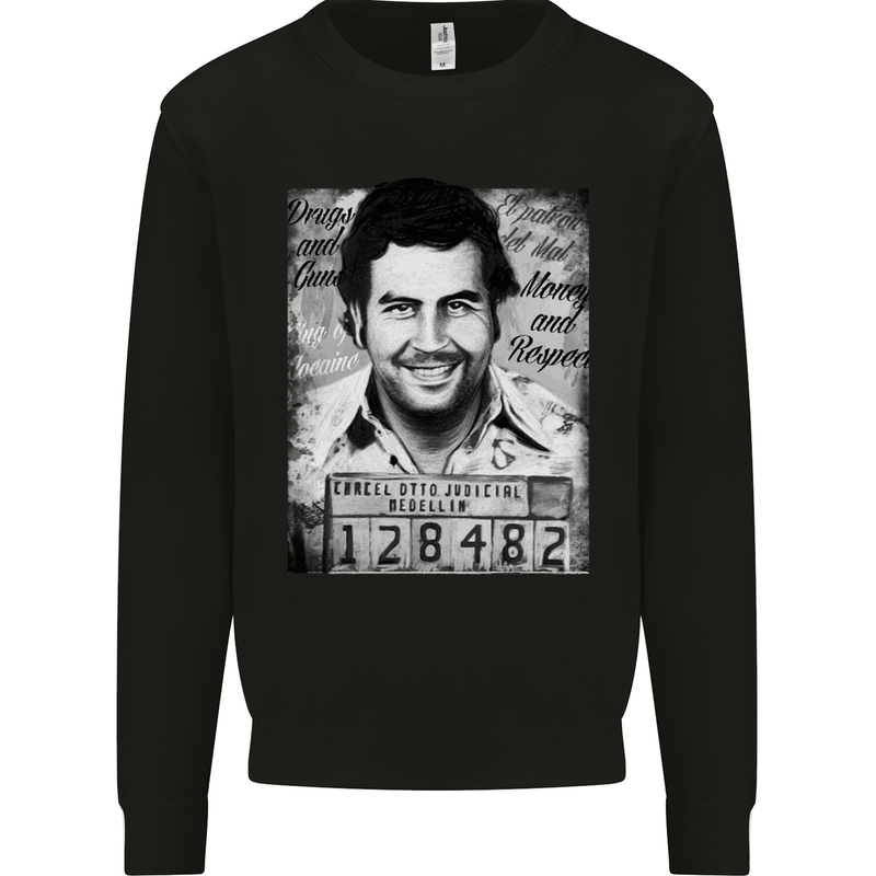 Pablo Escobar Mug Shot Kids Sweatshirt Jumper Black