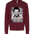 Pablo Escobar Mug Shot Kids Sweatshirt Jumper Maroon