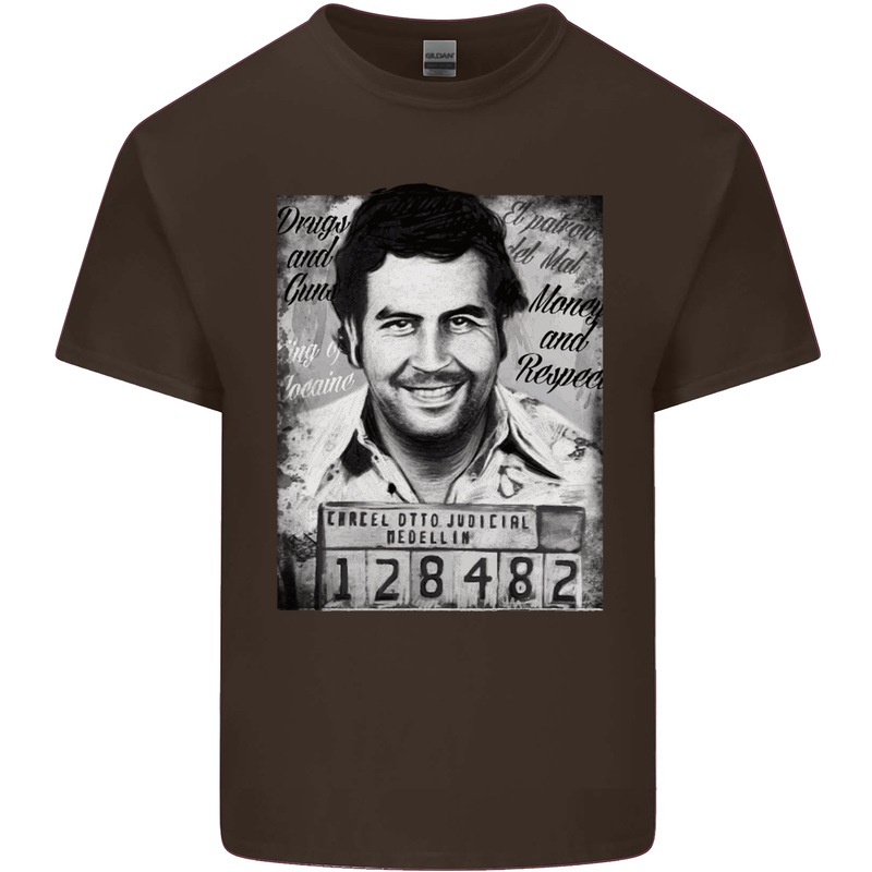 Pablo Escobar Mug Shot Kids T-Shirt Childrens Chocolate