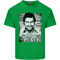 Pablo Escobar Mug Shot Kids T-Shirt Childrens Irish Green