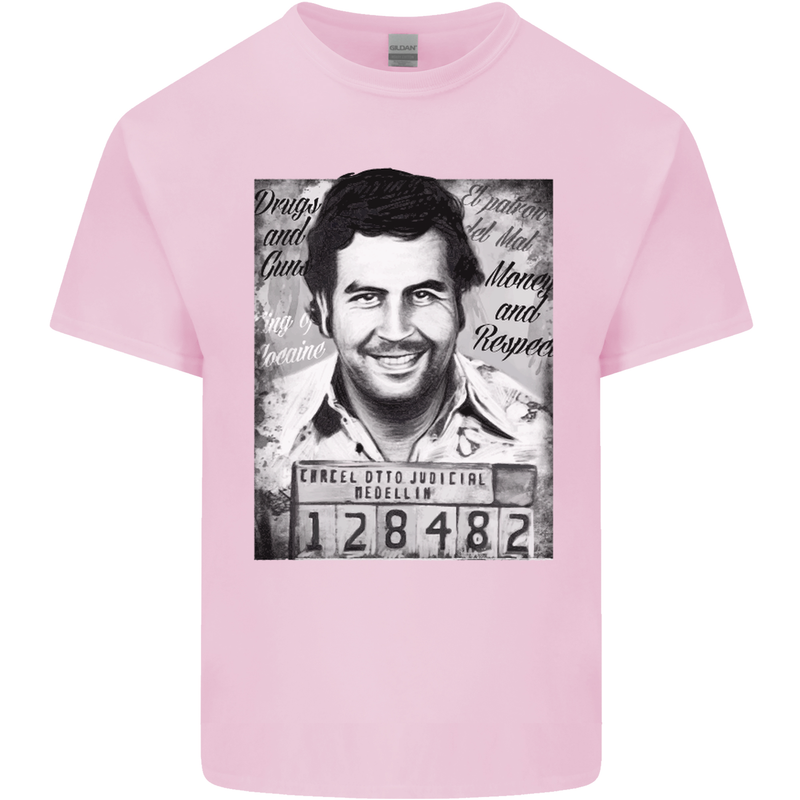 Pablo Escobar Mug Shot Kids T-Shirt Childrens Light Pink
