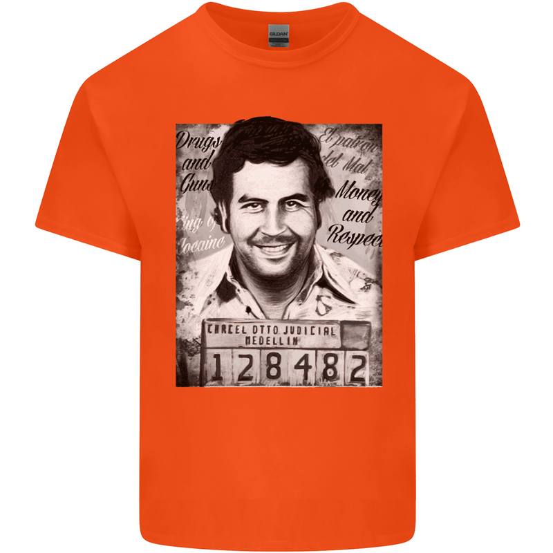 Pablo Escobar Mug Shot Kids T-Shirt Childrens Orange