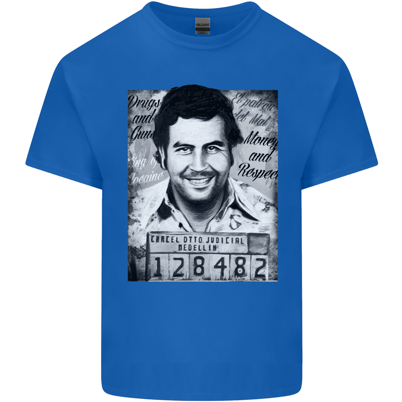Pablo Escobar Mug Shot Kids T-Shirt Childrens Royal Blue
