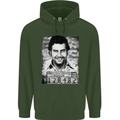 Pablo Escobar Mug Shot Mens 80% Cotton Hoodie Forest Green