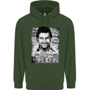 Pablo Escobar Mug Shot Mens 80% Cotton Hoodie Forest Green