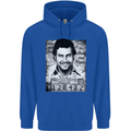 Pablo Escobar Mug Shot Mens 80% Cotton Hoodie Royal Blue