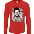 Pablo Escobar Mug Shot Mens Long Sleeve T-Shirt Red