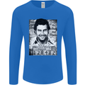 Pablo Escobar Mug Shot Mens Long Sleeve T-Shirt Royal Blue