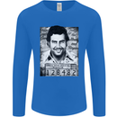 Pablo Escobar Mug Shot Mens Long Sleeve T-Shirt Royal Blue
