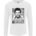 Pablo Escobar Mug Shot Mens Long Sleeve T-Shirt White