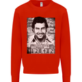 Pablo Escobar Mug Shot Mens Sweatshirt Jumper Bright Red