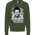 Pablo Escobar Mug Shot Mens Sweatshirt Jumper Forest Green