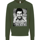 Pablo Escobar Mug Shot Mens Sweatshirt Jumper Forest Green