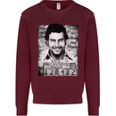 Pablo Escobar Mug Shot Mens Sweatshirt Jumper Maroon