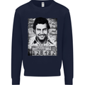 Pablo Escobar Mug Shot Mens Sweatshirt Jumper Navy Blue