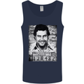 Pablo Escobar Mug Shot Mens Vest Tank Top Navy Blue
