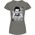 Pablo Escobar Mug Shot Womens Petite Cut T-Shirt Charcoal