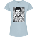 Pablo Escobar Mug Shot Womens Petite Cut T-Shirt Light Blue