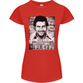 Pablo Escobar Mug Shot Womens Petite Cut T-Shirt Red