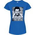 Pablo Escobar Mug Shot Womens Petite Cut T-Shirt Royal Blue