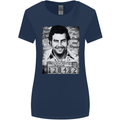 Pablo Escobar Mug Shot Womens Wider Cut T-Shirt Navy Blue