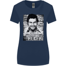 Pablo Escobar Mug Shot Womens Wider Cut T-Shirt Navy Blue