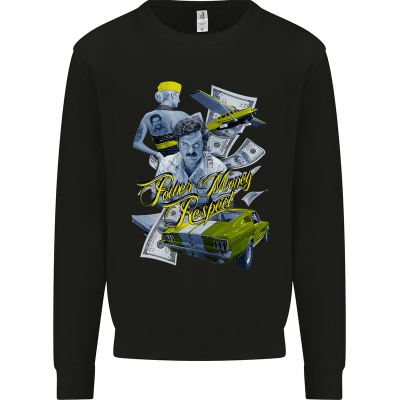 Pablo Escobar Power Money Respect Kids Sweatshirt Jumper Black