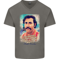 Pablo Escobar Quote Mens V-Neck Cotton T-Shirt Charcoal