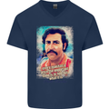 Pablo Escobar Quote Mens V-Neck Cotton T-Shirt Navy Blue